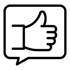 Manager thumb up icon. Outline manager thumb up vector icon for web design isolated on white background