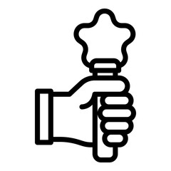 Develop magic stick icon. Outline develop magic stick vector icon for web design isolated on white background