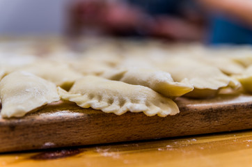 Polish dumplings prepared for Christmast Eve