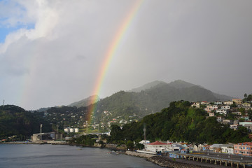 Naklejka na ściany i meble Rainbow above Saint George's, Grenada