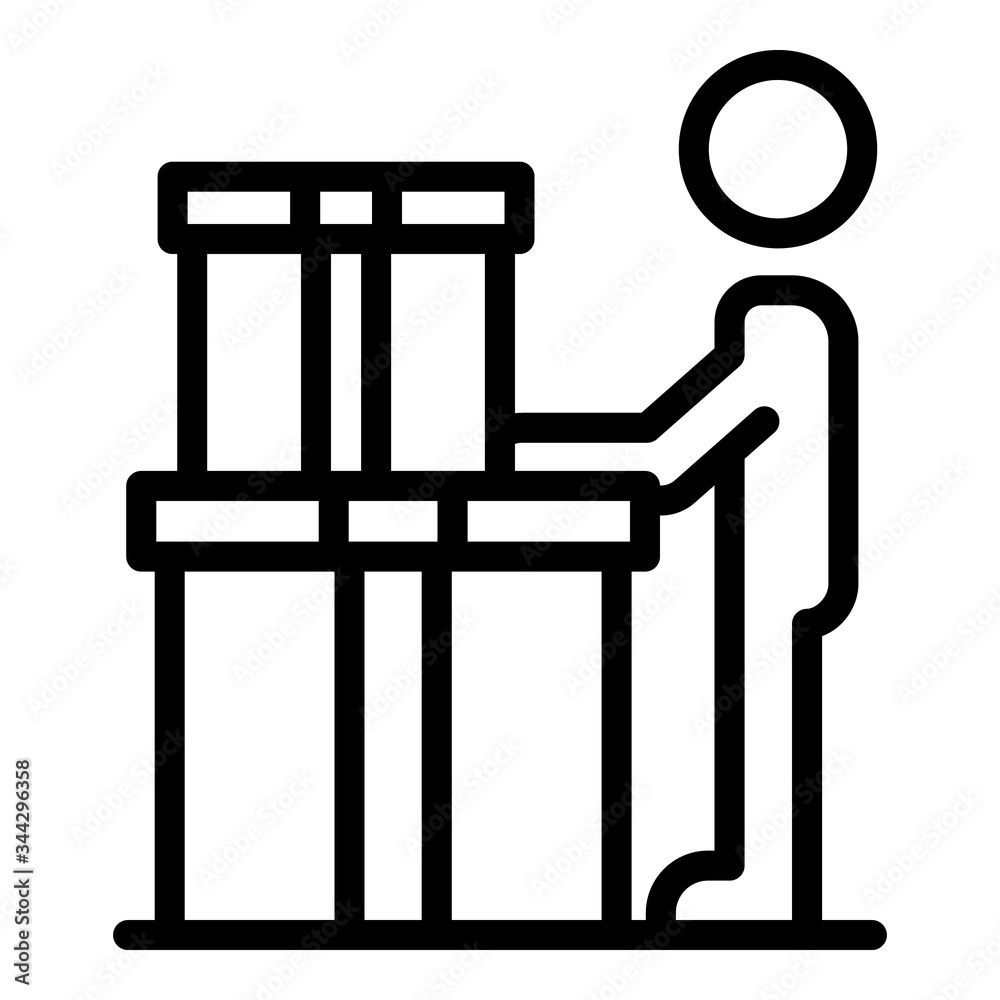 Poster custom product manager icon. outline custom product manager vector icon for web design isolated on w