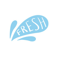 Icon fresh in the form of a drop. Water splash.