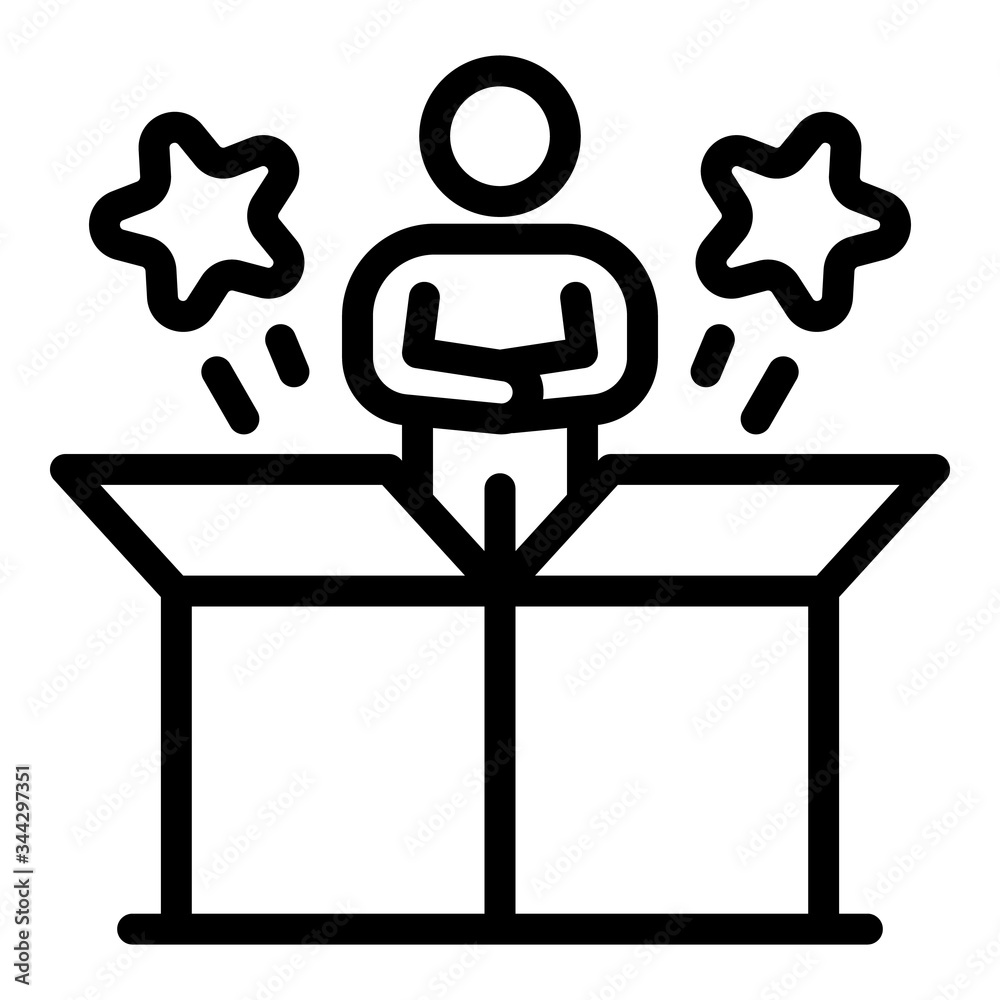 Poster manager box icon. outline manager box vector icon for web design isolated on white background