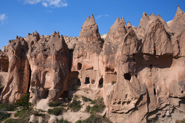 Fototapeta premium Unique geological formations in Zelve valley, Cappadocia, Central Anatolia, Turkey