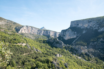 Panorama of the great canyons in Verdon National Park, France