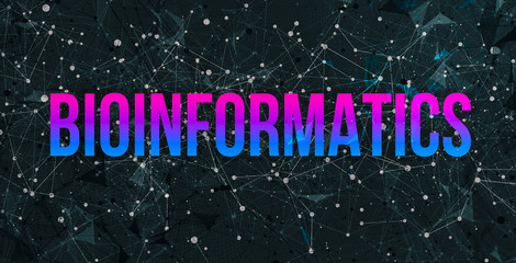 Bioinformatics theme with abstract network lines and patterns