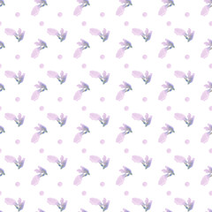 Seamless pattern of hand-painted watercolor flowers on a white background. Use for weddings, birthdays, menus