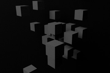3d rendered noise cubes