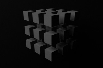 abstract 3d noise cubes