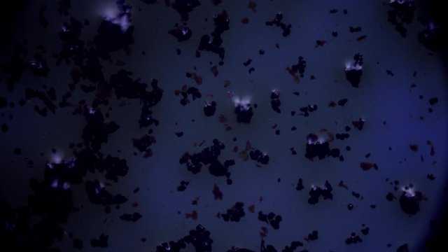 time lapse. surface in macro when shooting through a microscope