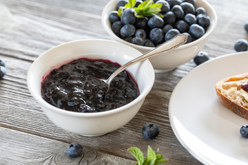 Fototapeta na wymiar blueberry jam