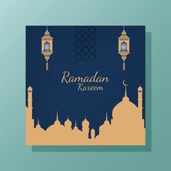 Ramadan Kareem greeting card. Ramadan holiday templates. Vector Illustration