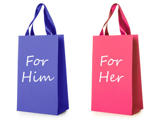 Gift bag for him and gift bag for her