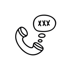 phone sex doodle icon, vector illustration