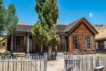 Old abandoned buildings in Montana ghost town.