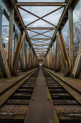 Fototapeta na wymiar Old railway viaduct, symmetrical shot