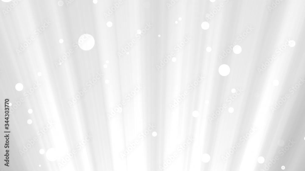 Poster abstract motion bubble particles with light shines in light grey animated background. beautiful shin