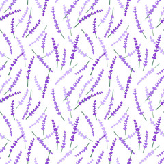 Vector seamless floral pattern from lavender. Cute simple design for wallpaper, fabric, textile, wrapping paper