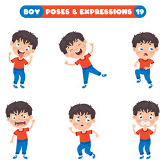 Poses And Expressions Of A Funny Boy