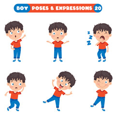 Poses And Expressions Of A Funny Boy