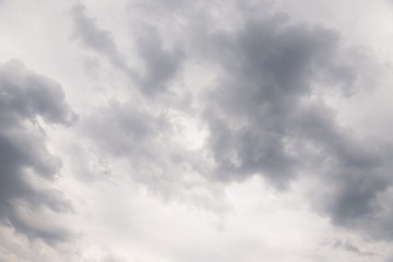 Dramatic gray clouds in the sky. Beautiful gray and white cloudy sky