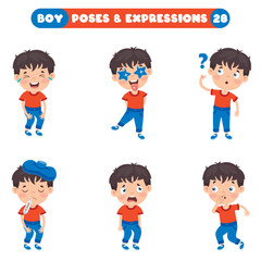 Poses And Expressions Of A Funny Boy
