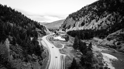 Montana Mountains (Black and White Aerial Drone Photo)