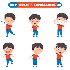 Poses And Expressions Of A Funny Boy