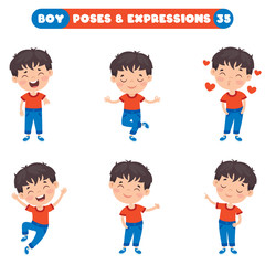 Poses And Expressions Of A Funny Boy