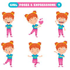 Poses And Expressions Of A Funny Girl