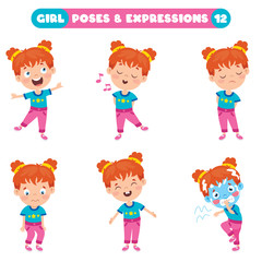 Poses And Expressions Of A Funny Girl