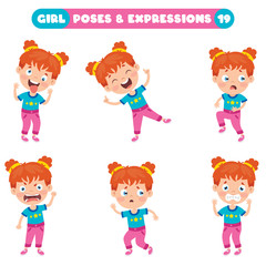 Poses And Expressions Of A Funny Girl