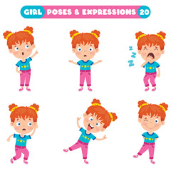 Poses And Expressions Of A Funny Girl