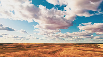 Clouds over Grass Desert Western Washington State (Aerial Drone Photo)