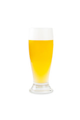 glass of beer on white background