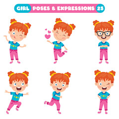 Poses And Expressions Of A Funny Girl