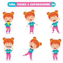 Poses And Expressions Of A Funny Girl