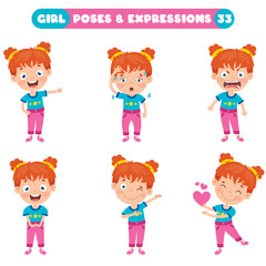 Poses And Expressions Of A Funny Girl