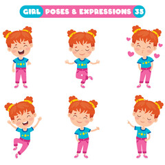 Poses And Expressions Of A Funny Girl