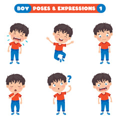 Poses And Expressions Of A Funny Boy