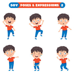 Poses And Expressions Of A Funny Boy