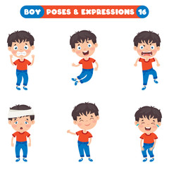 Poses And Expressions Of A Funny Boy