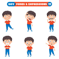 Poses And Expressions Of A Funny Boy