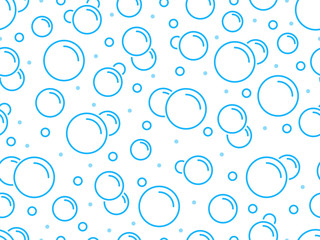 Soap bubbles seamless pattern. Vector background
