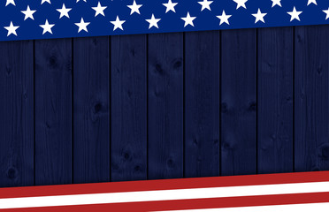 USA Patriotic background on wood