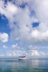 Sailboat at anchor in Florida Bay, off Islamorada, Florida Keys