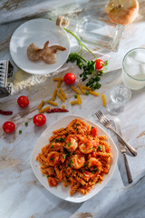 Fusilli Vodka Sauce Shrimp