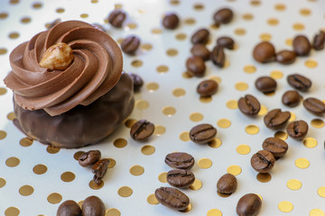 coffee beans and chocolate