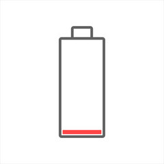 vector battery icon on a white background