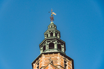 The Rosenborg Castle in Copenhagen, Denmark on winter sunny day. Dutch Renaissance style. Rosenborg is the former residence of Danish kings, built on the orders of King Christian IV